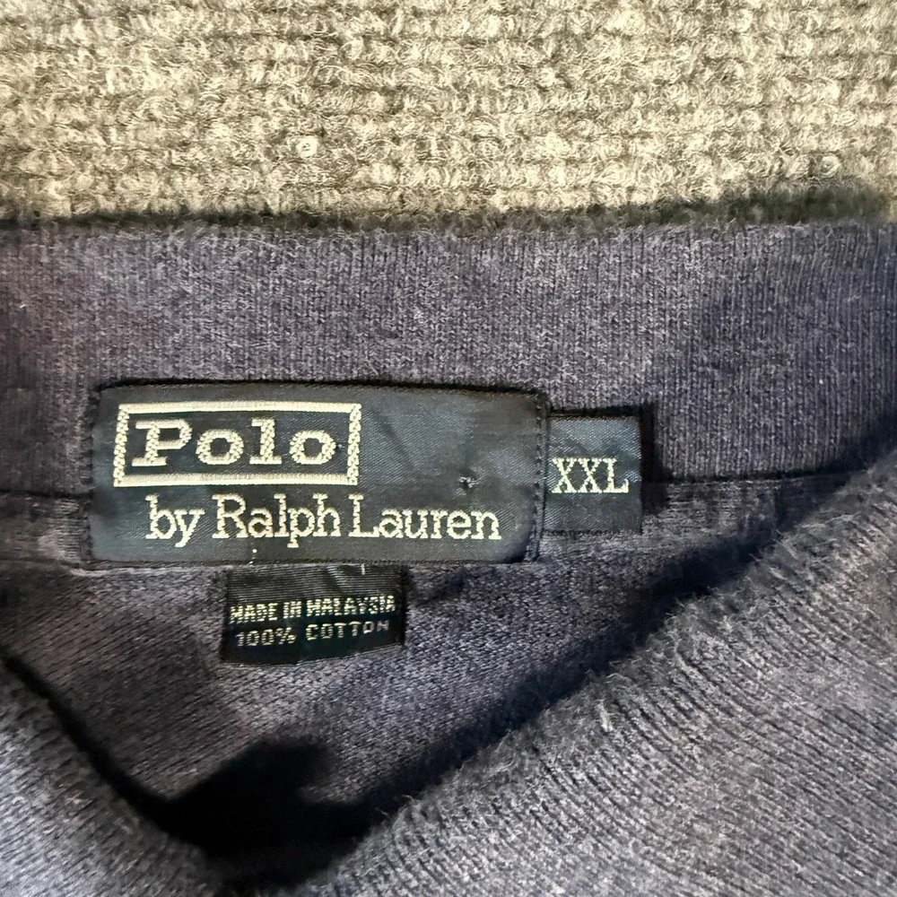 Polo Ralph Lauren Mens‎ XXL Navy Blue Cotton Short Sleeve Pony Logo Polo Shirt